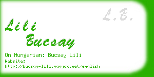 lili bucsay business card